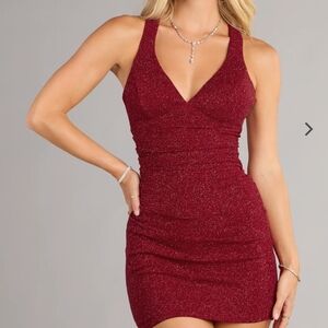 Windsor Burgundy Sparkle Mini Dress